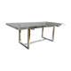 Table vintage 1970 métal chromé et verre