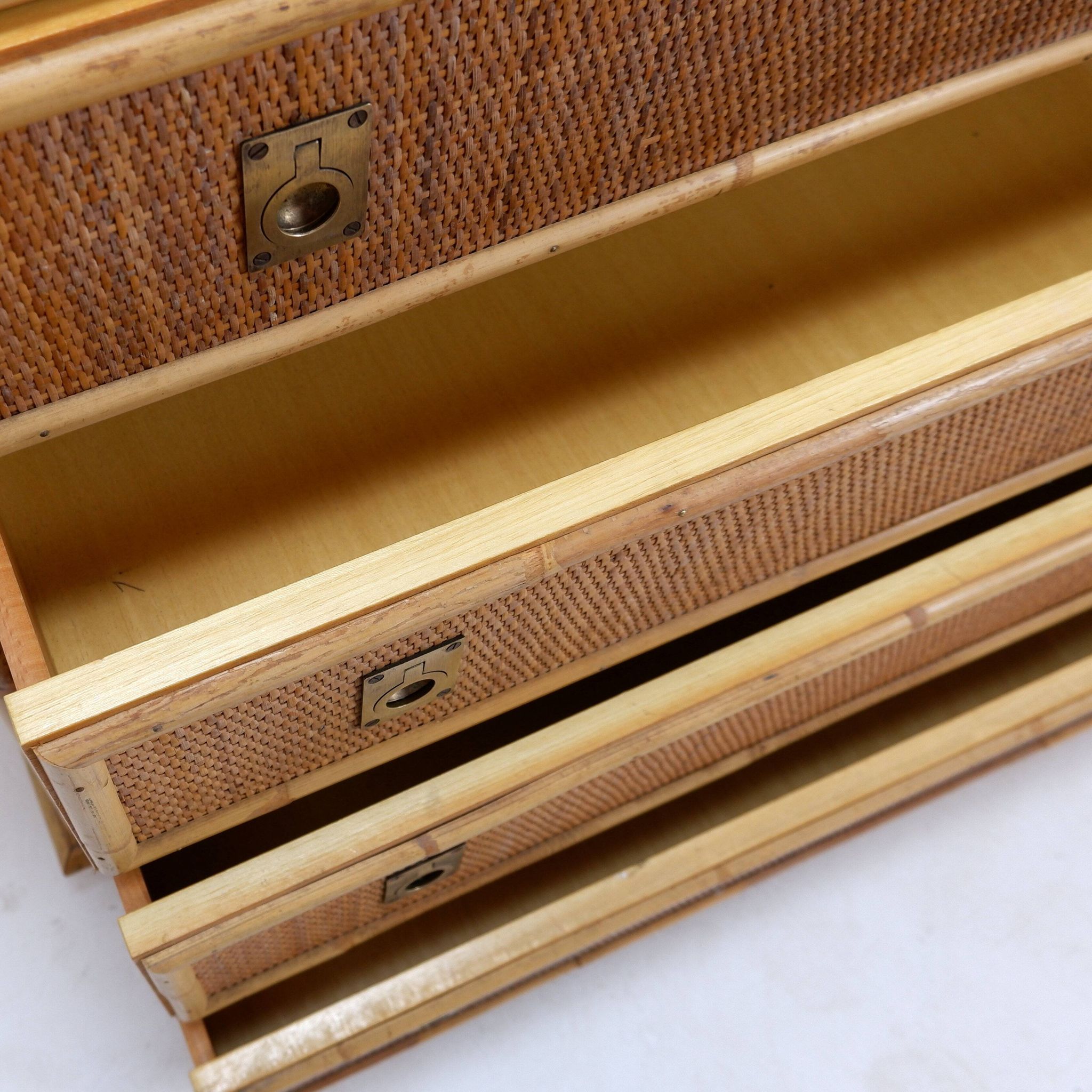 Dal Vera chest of drawers in bamboo and wicker/rattan, Italy 1960s