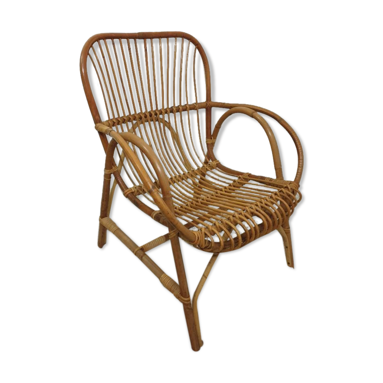 Vintage rattan armchair
