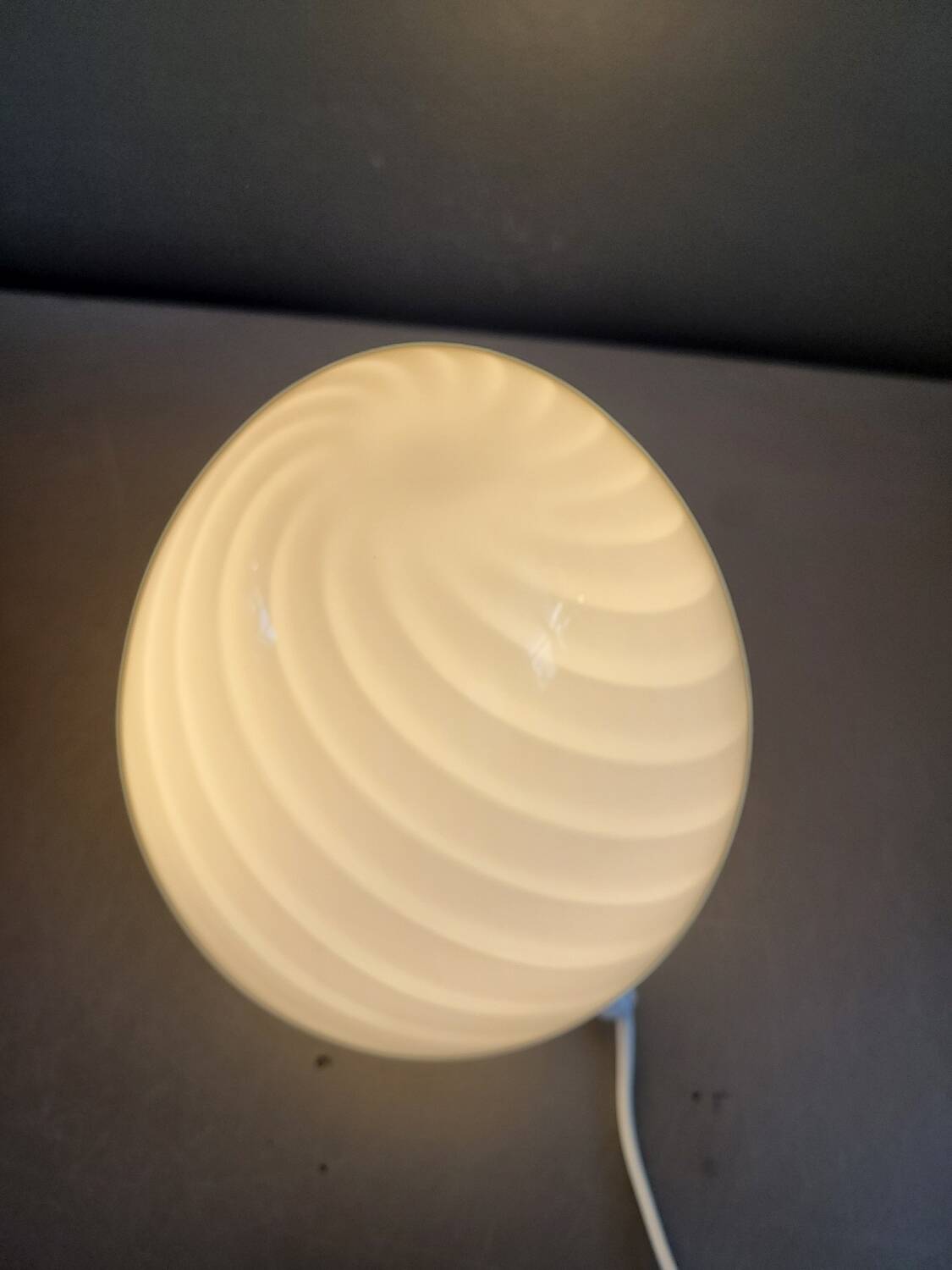 Lampe egg spirale en verre de Murano