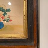 Tableau ancien , nature morte aux roses, XX siècle