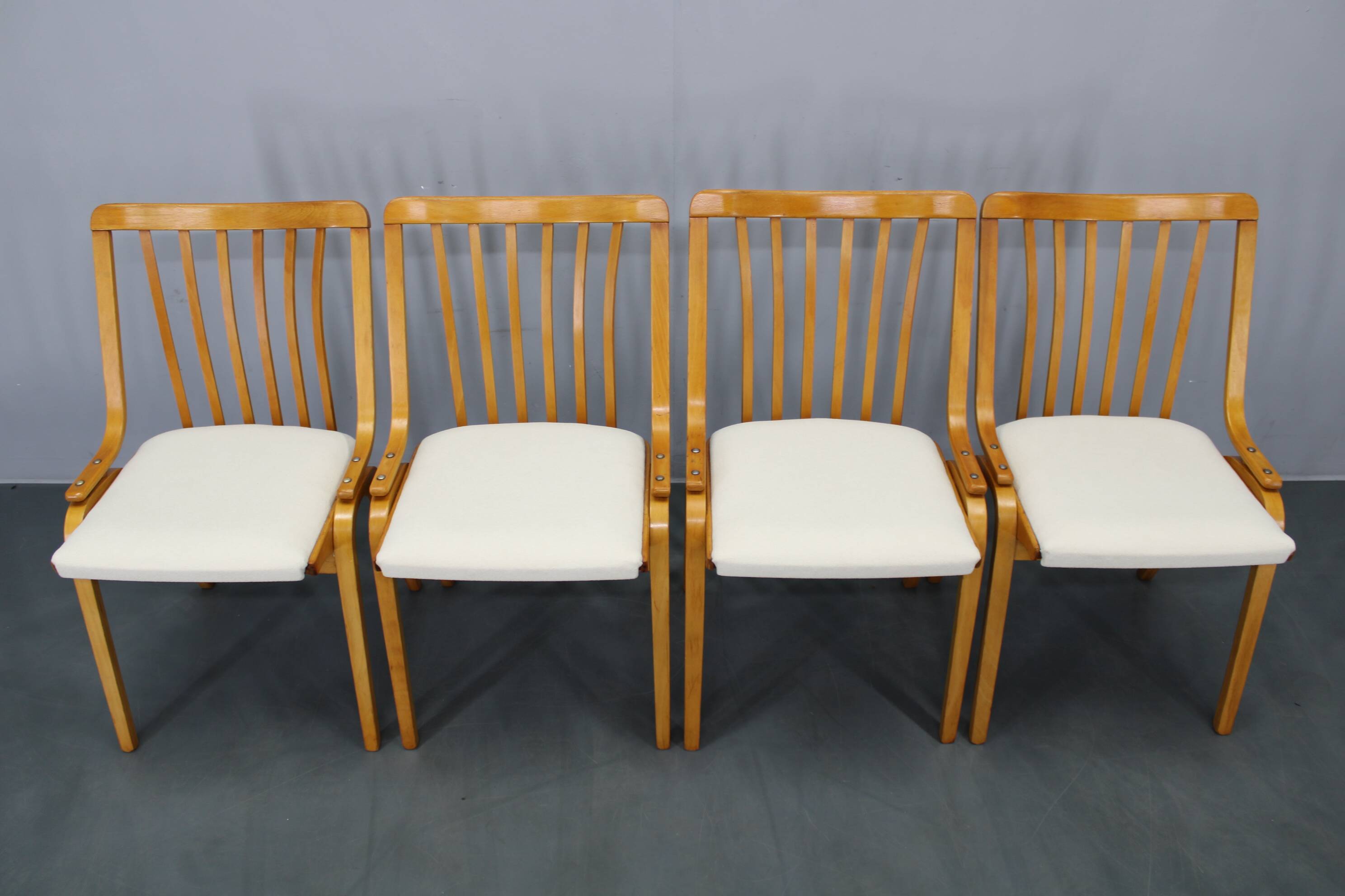 Set of four mid-century dining chairs restored by Jitona