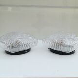 TWO PLAFONNIERS IN VERRE OF ANNEES 60