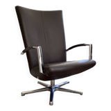 Chocolate leather swivel chair