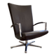 Fauteuil pivotant en cuir chocolat