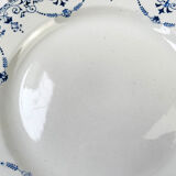 6 flat plates Terre de Fer blue red mismatched