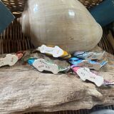 Set of 6 enameled stoneware fish knife rests