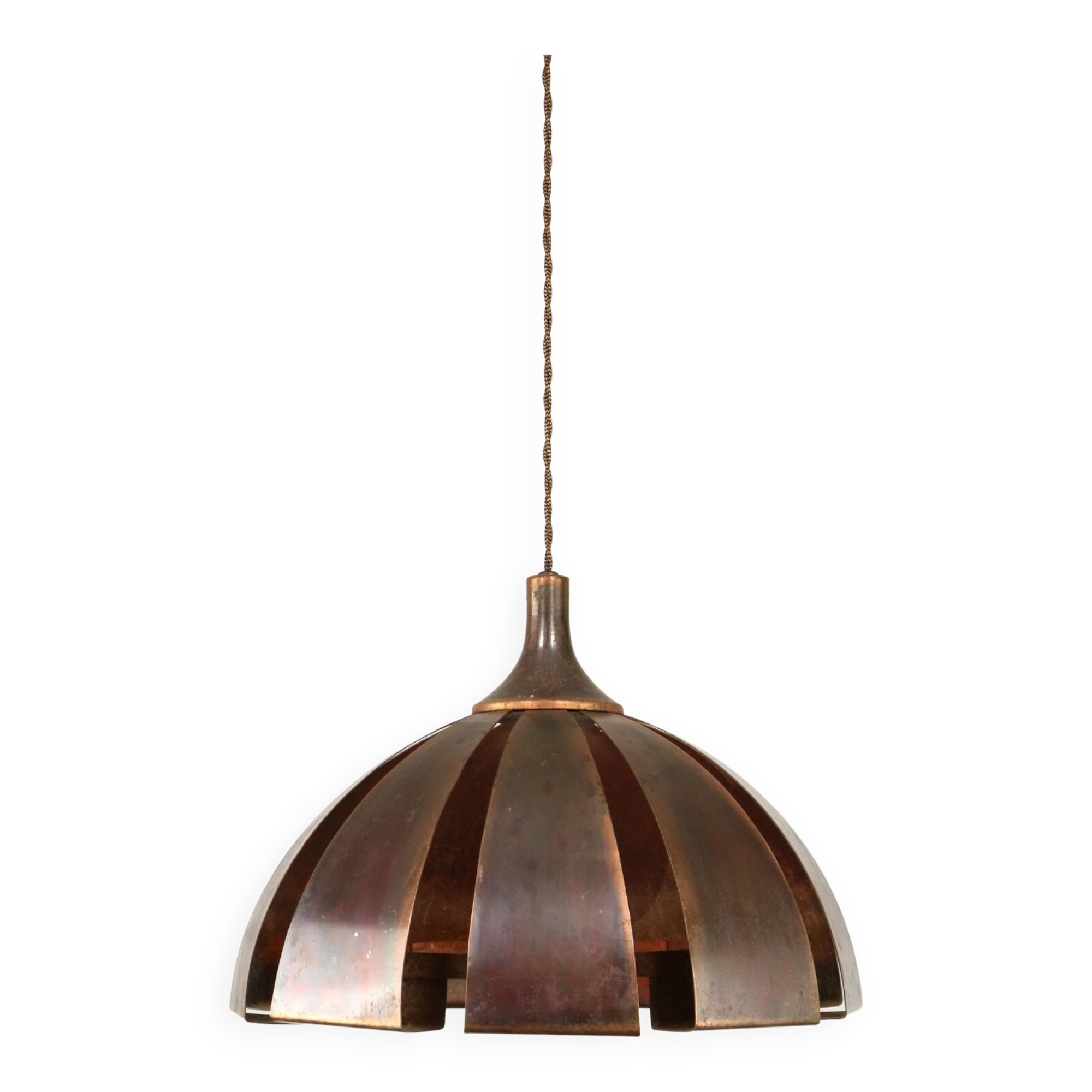 Vintage Italian Copper Colour Pendant Lamp, 70s