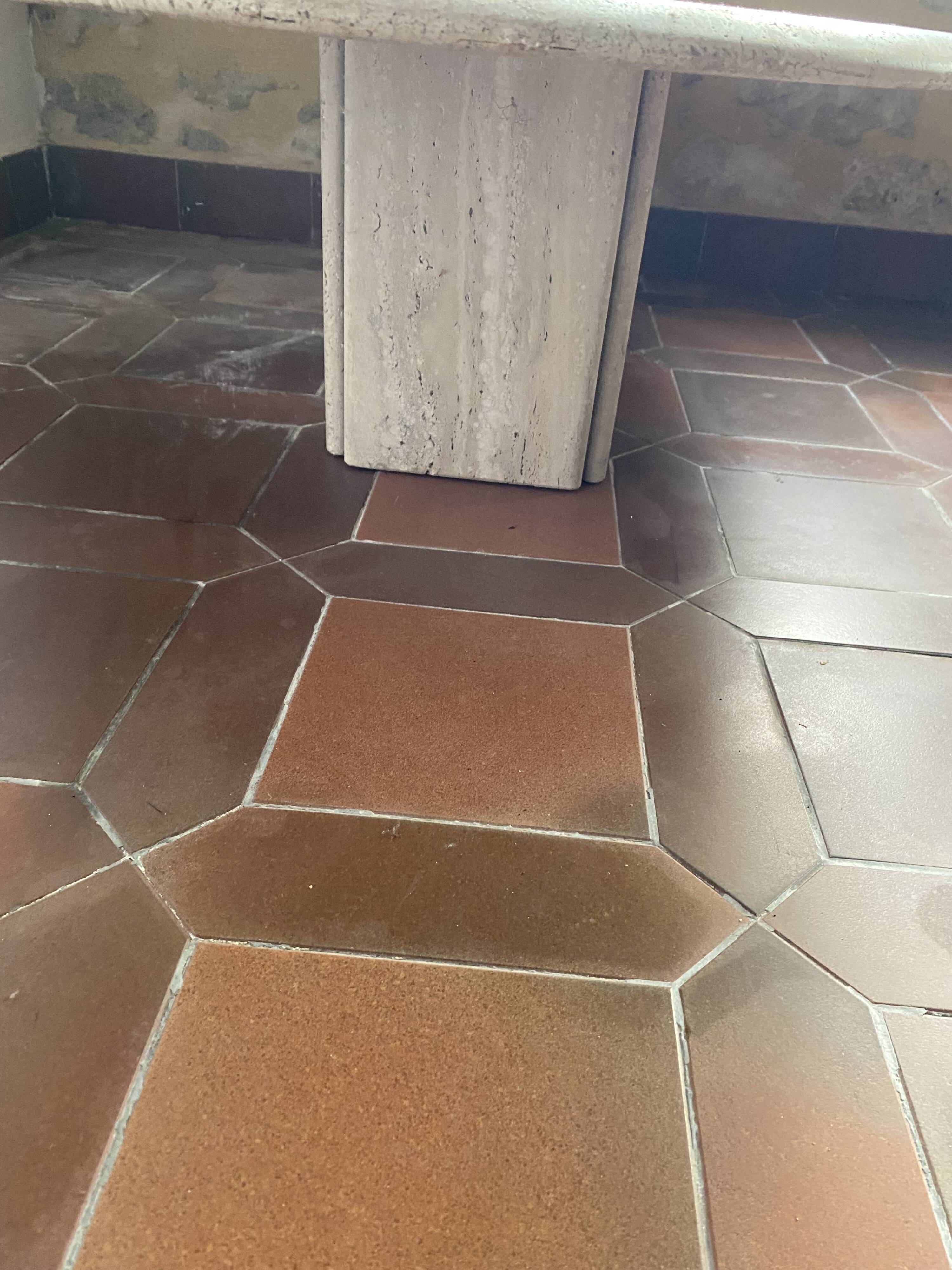 Travertine table base