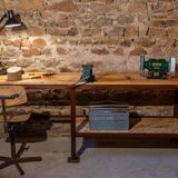 Designer handmade solid wood/steel workbench