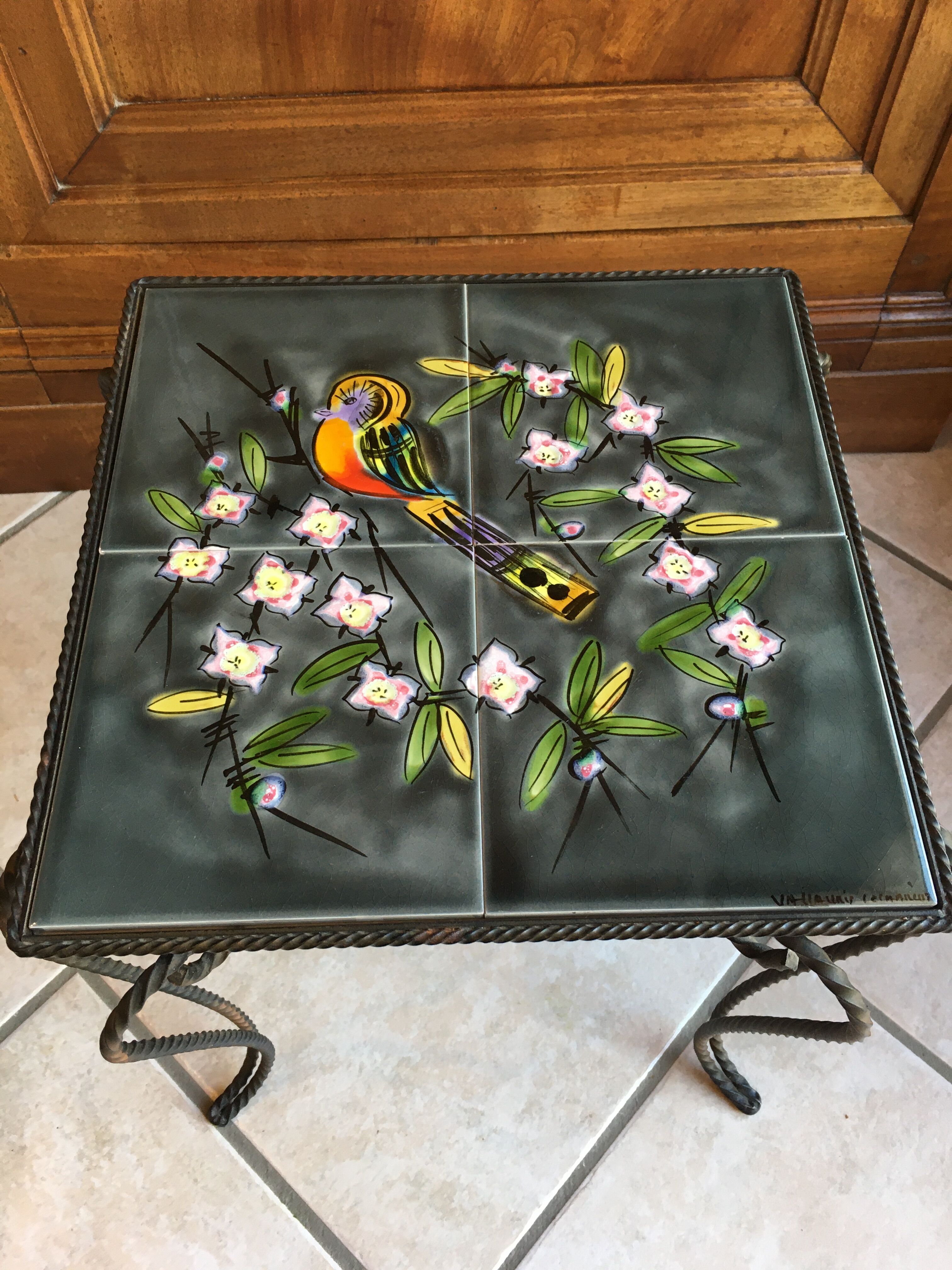 Vallauris earthenware tile saddle