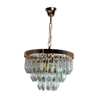 Lustre venini en verre, 3 niveaux, italie, 1970