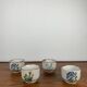 Set de 4 tasse à thé "herbier" , 1960/70, céramique