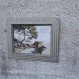 Oil on canvas, coastal landscape