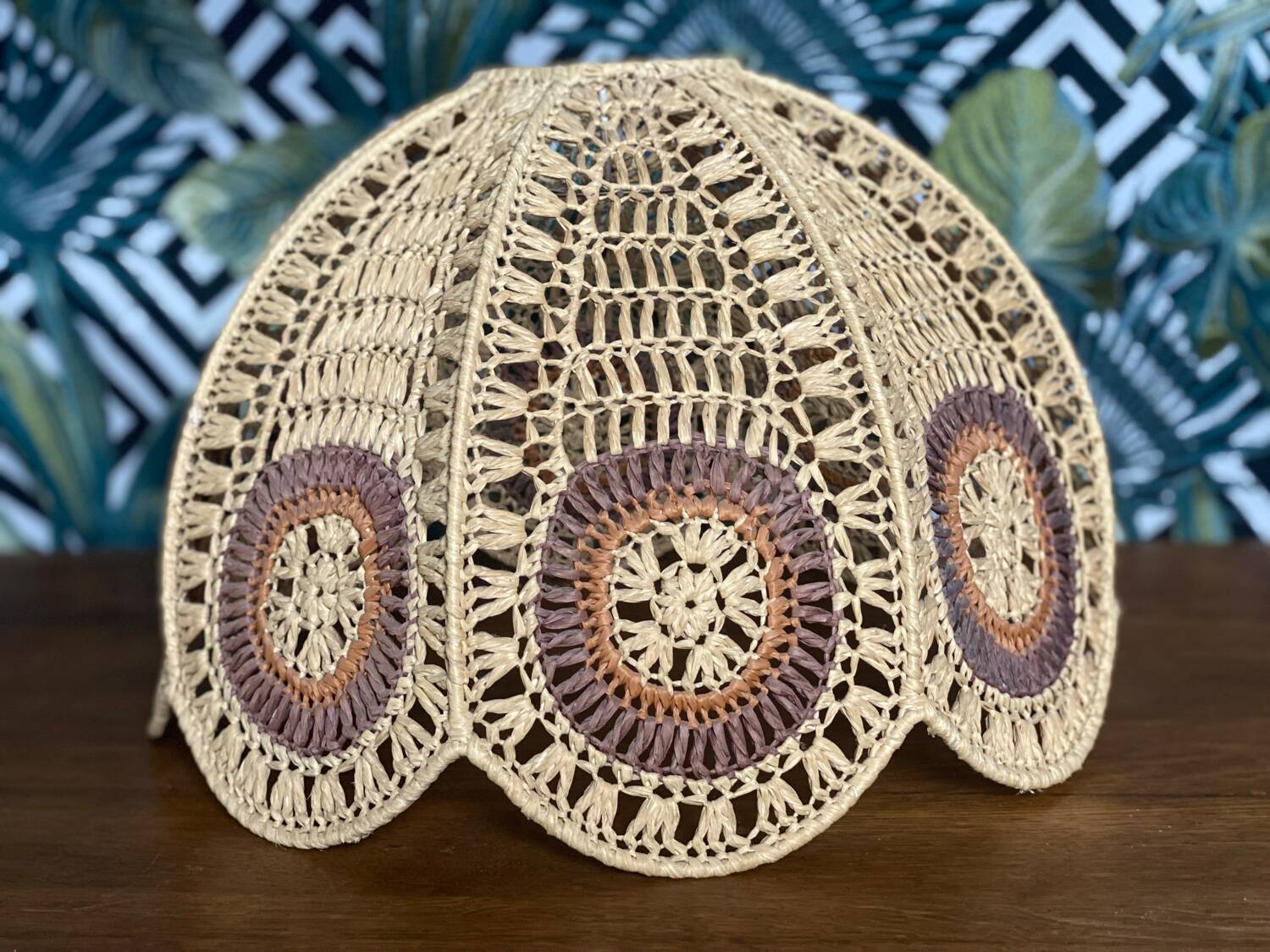 Natural fiber lampshade