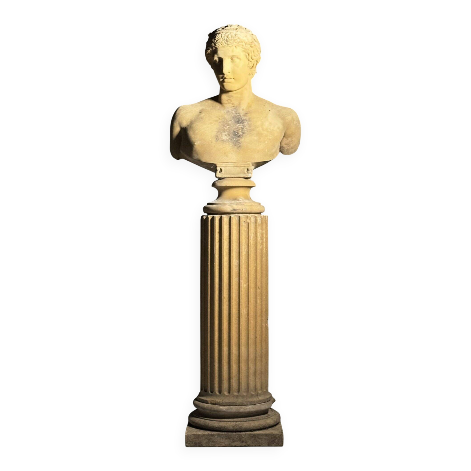 Bust on pedestal 20th century Antinous