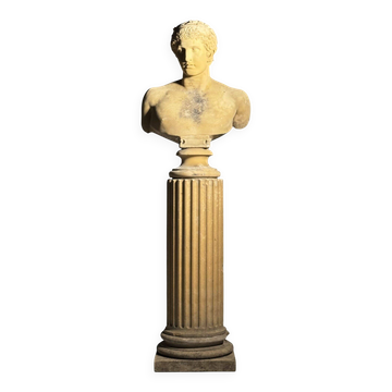 Buste sur piédestal Antinous, 20ème siècle