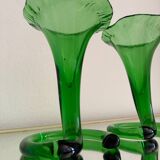 Blown glass cone vases from the 60s