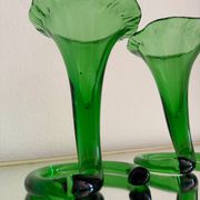 Blown glass cone vases from the 60s