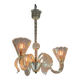 Venetian chandelier in colorless murano glass circa 1940
