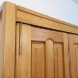 Armoire dressing vintage Guillerme et Chambron en chêne massif années 60