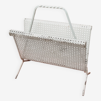 Mid Century reading basket magazine rack