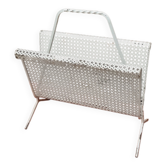 Mid Century reading basket magazine rack