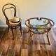 Table basse en rotin verre vintage