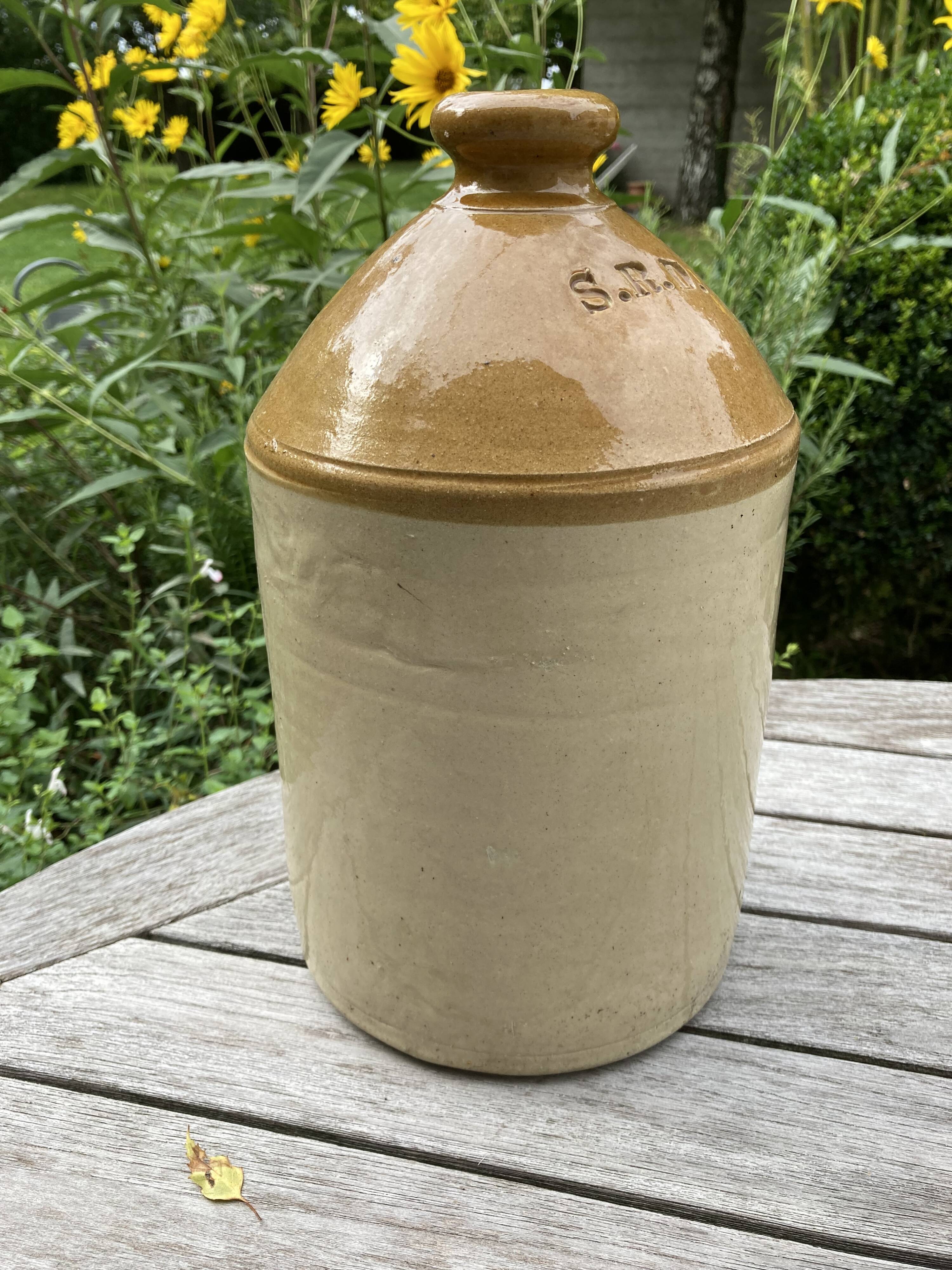 Large glazed stoneware bottle -SRD Skey Tamworth - Rum jug