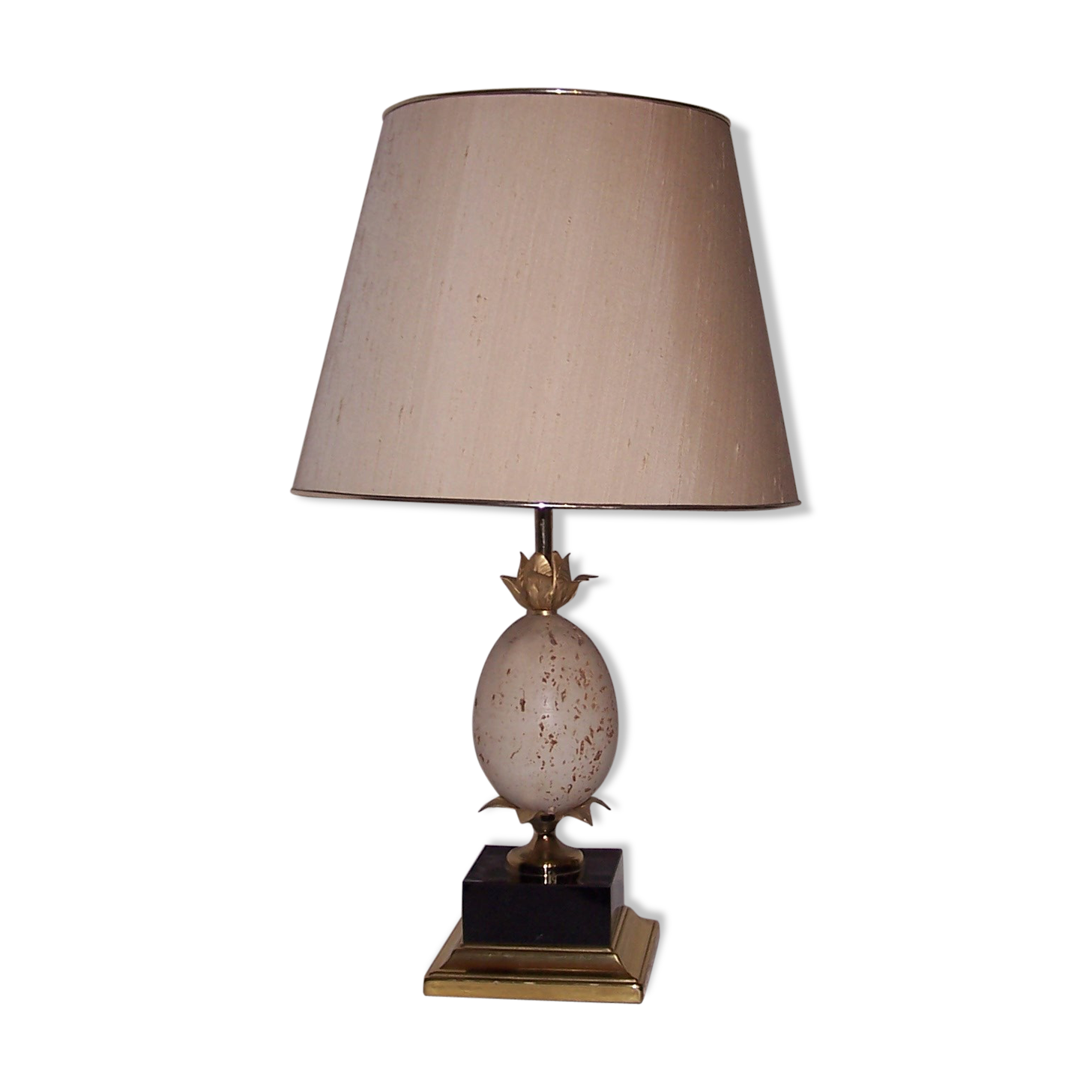 Marble ostrich egg lamp - 70s