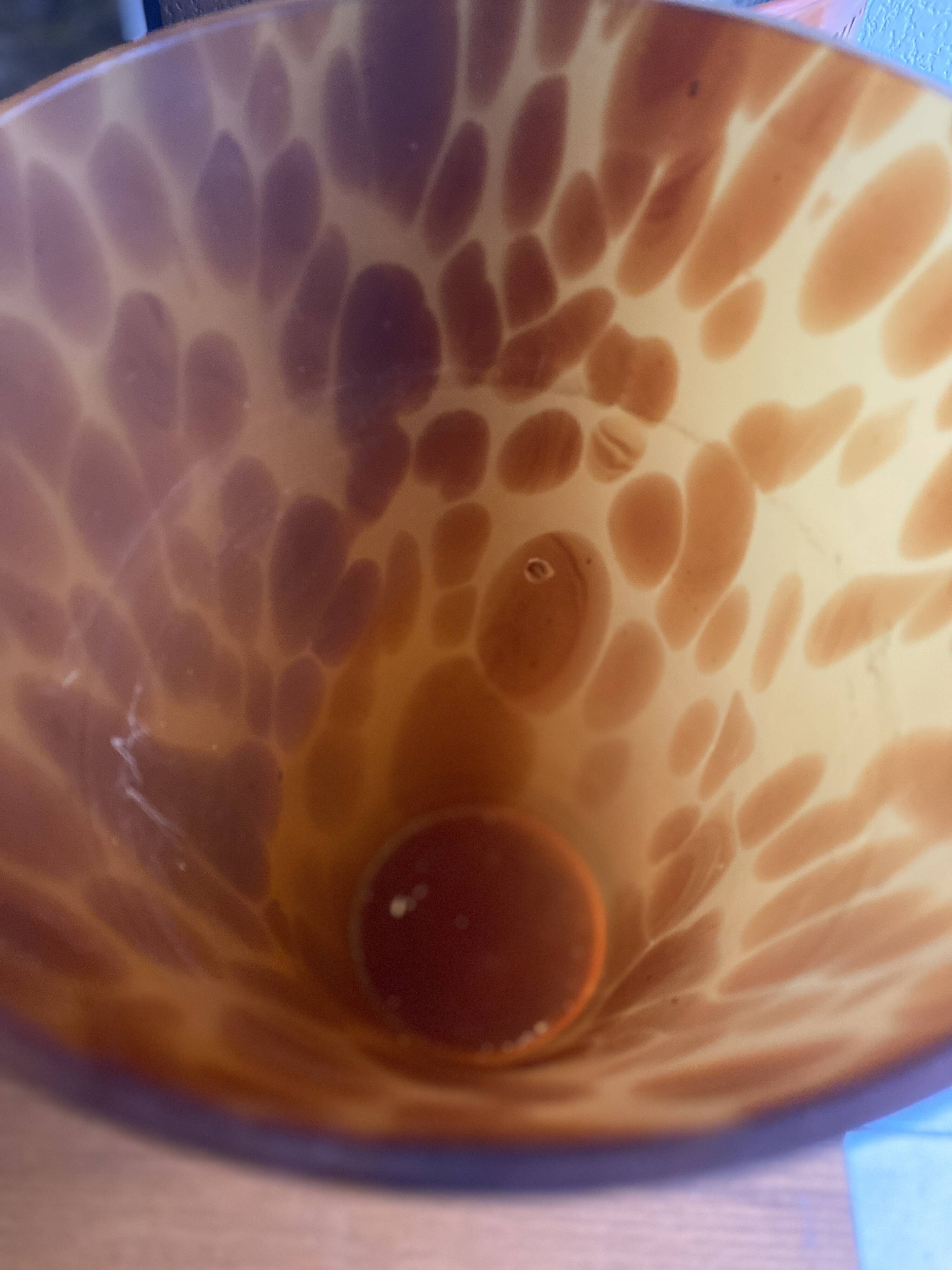 Vase verre soufflé vintage léopard écaille de tortue