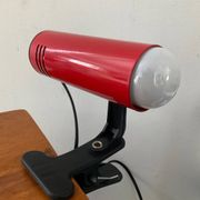 Vintage red metal clip lamp
