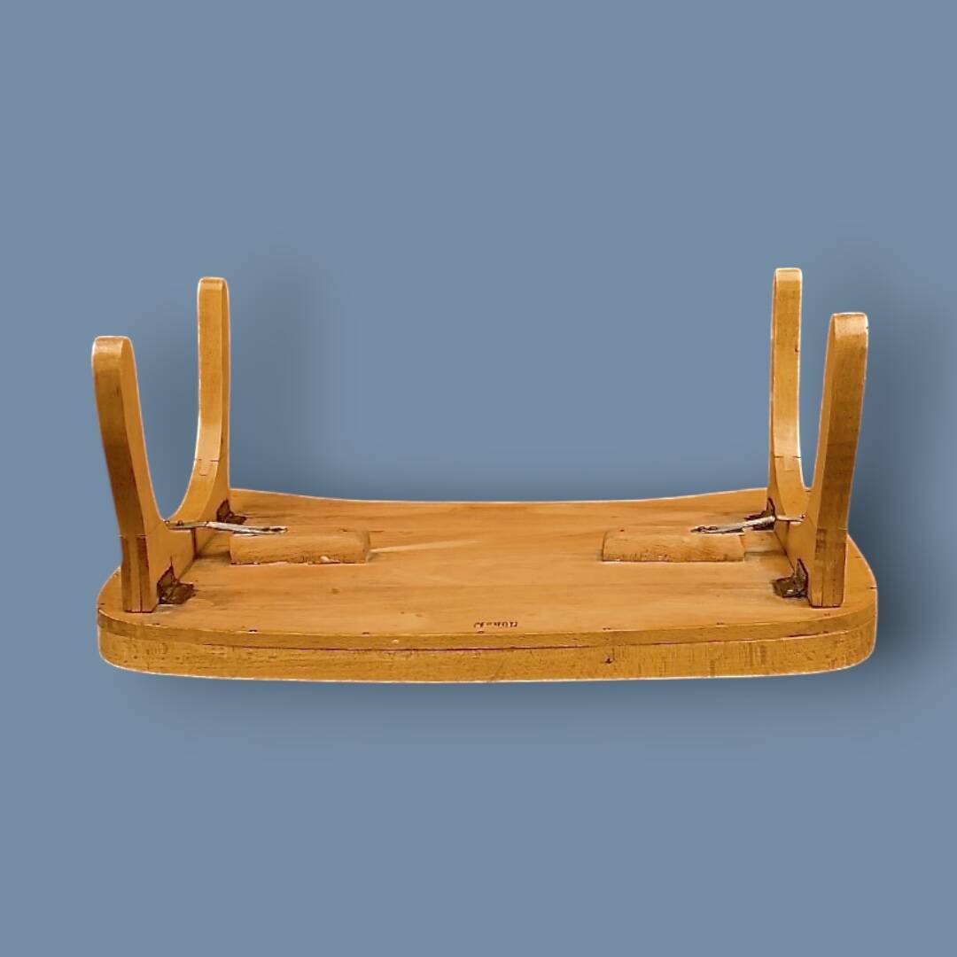 Antique solid wood varnished bed base – Torck – 1950s