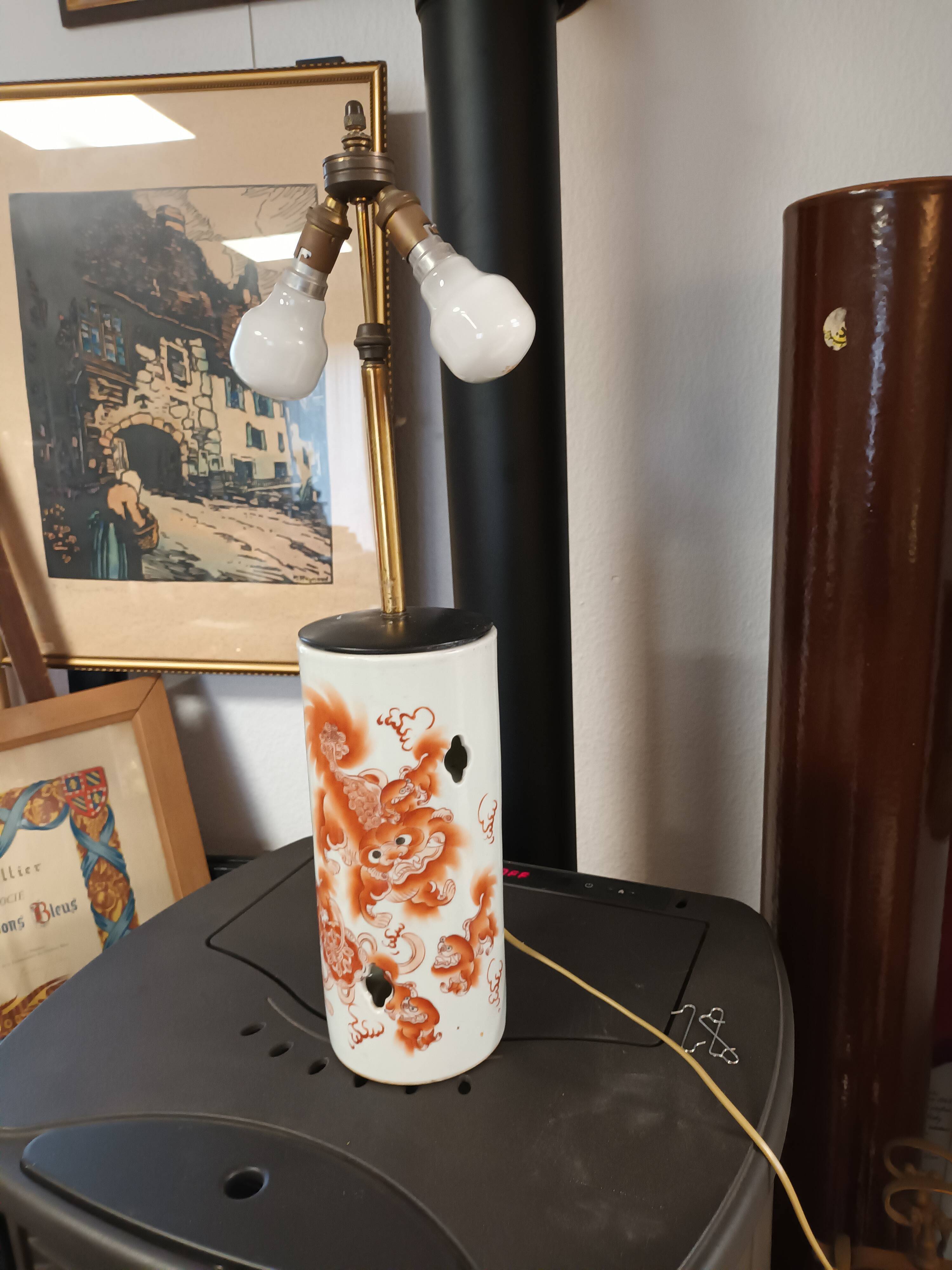 Asian ceramic lamp foot