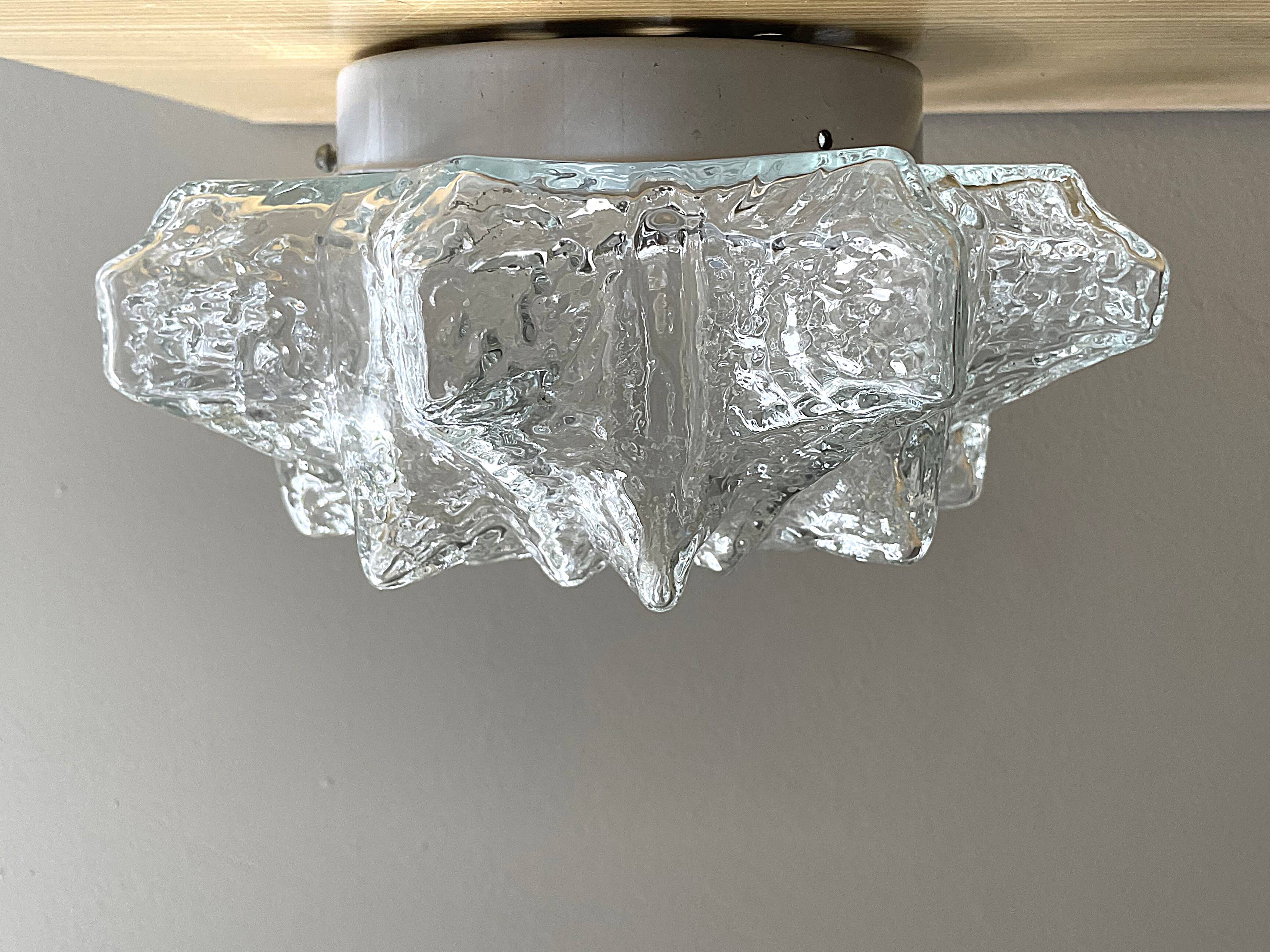 Portuguese snowflake glass flush mounted lamp