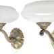 Vintage brass and glass sconces, 1930s, set of 2