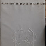 Old linen yarn embroidered and monogrammed