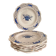 Dessert plates in Rouen faience with hand decoration.
