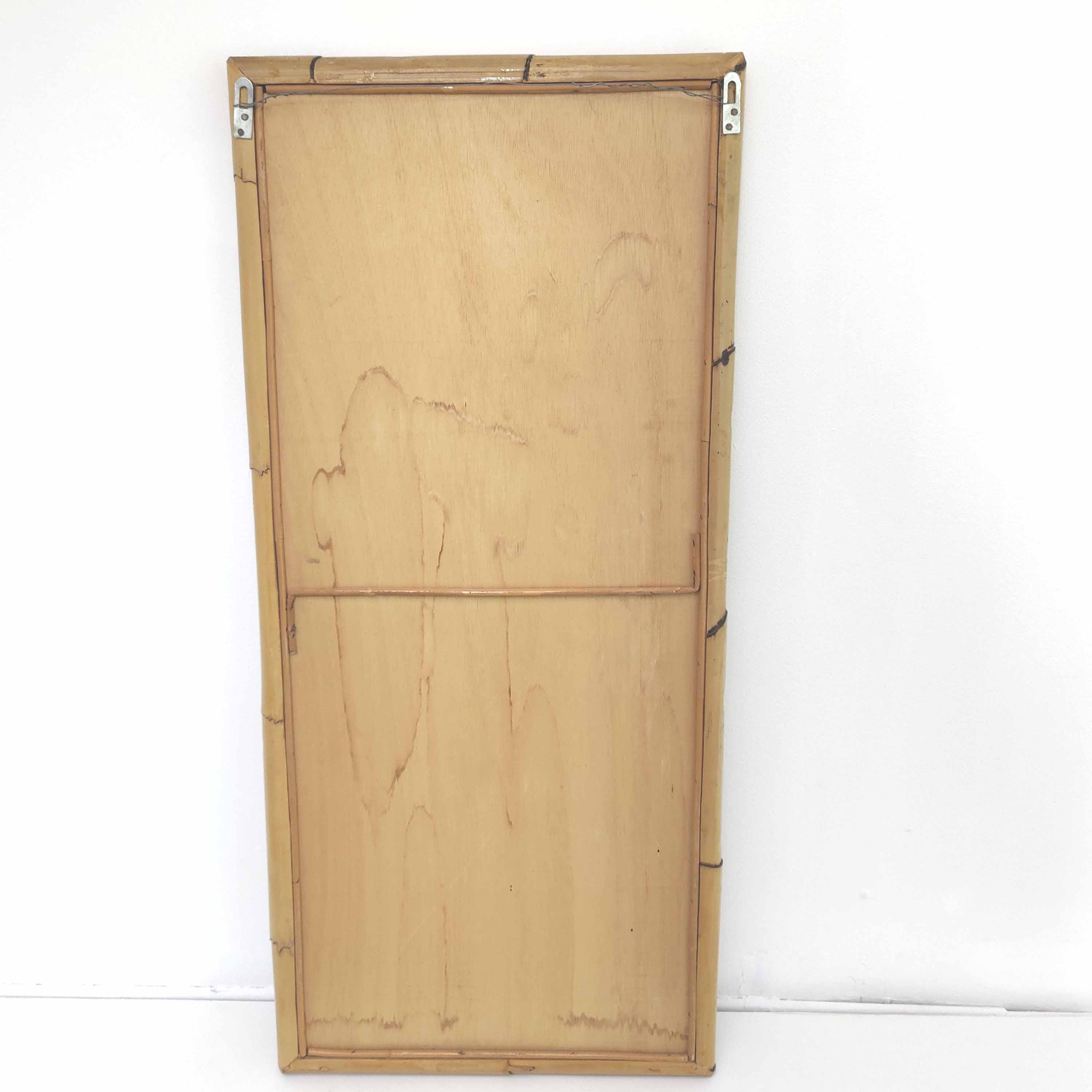 Rectangular vintage bamboo mirror 1m by 45cm