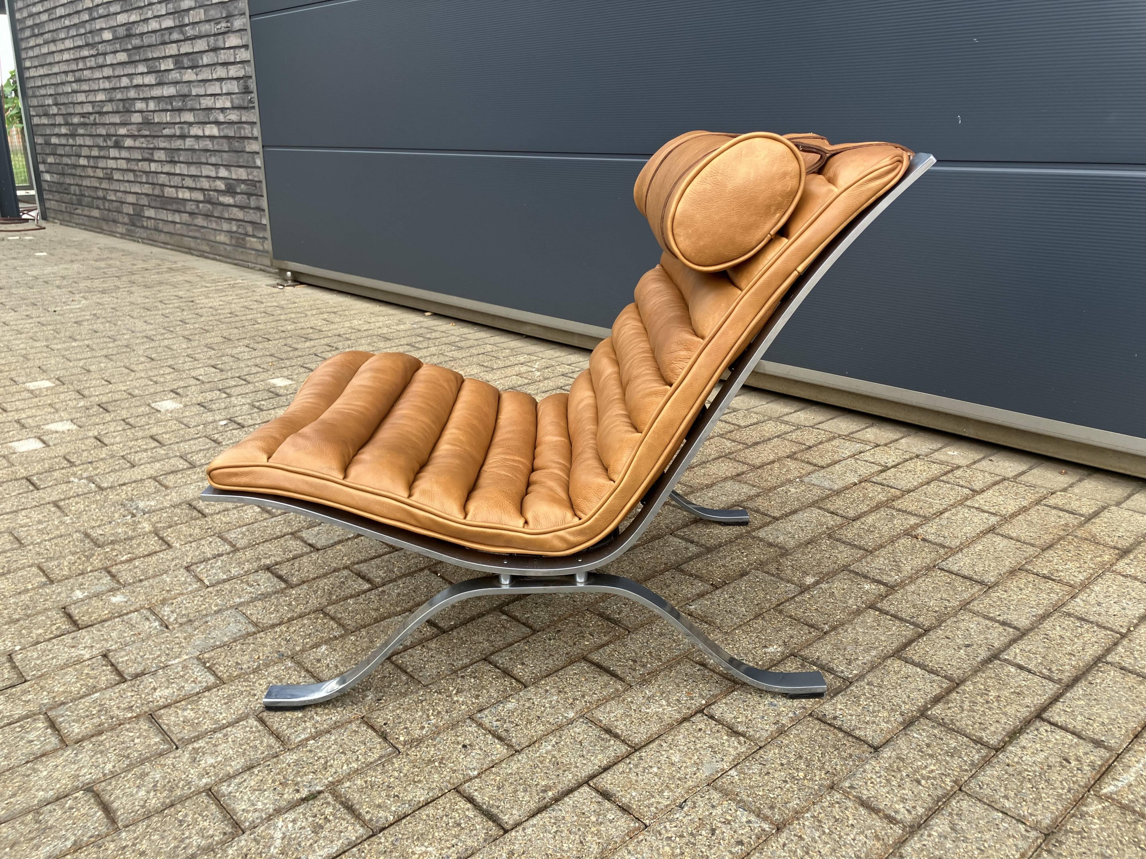 Arne norell ari lounge chair, camel cognac leather nieuwstaat!