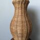 Second-hand woven wicker vase, handmade in the Bohemian countryside