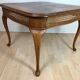 Table basse "chippendale" marqueterie et rotin