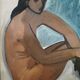 Oil on female nude framed panel