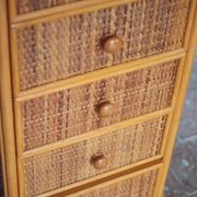 Vintage chest of drawers, Maugrion rattan weekly organizer for Roche Bobois