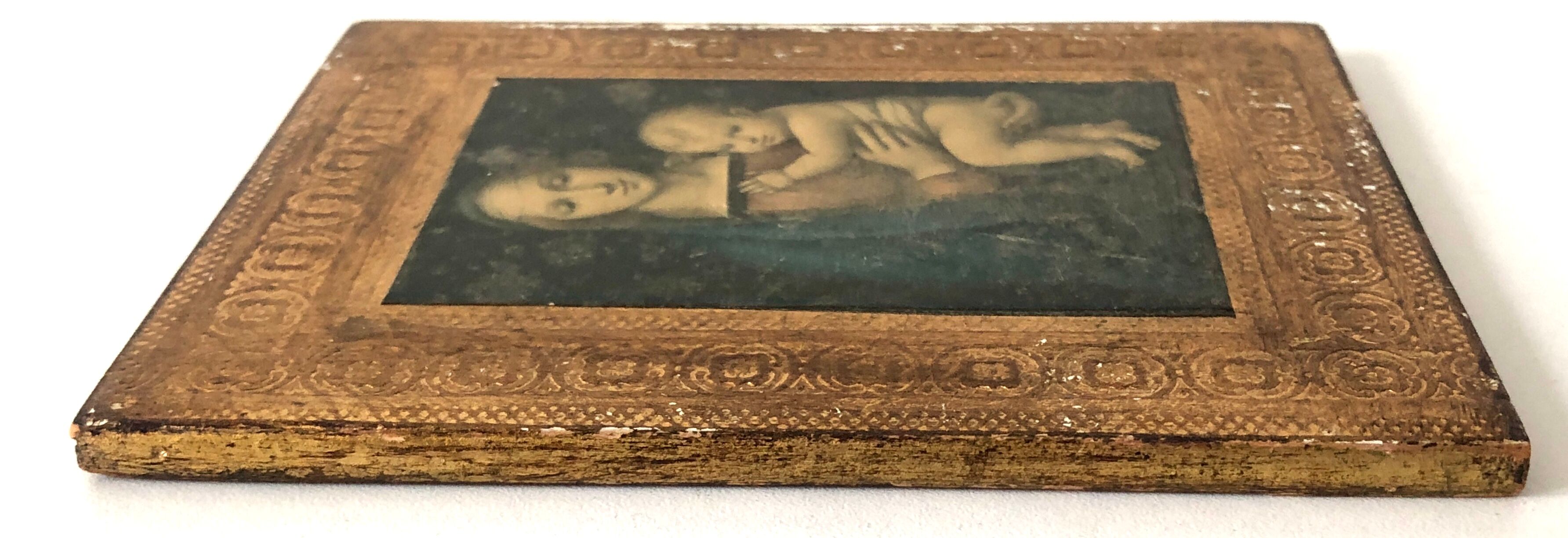 Italian icon in gilded wood