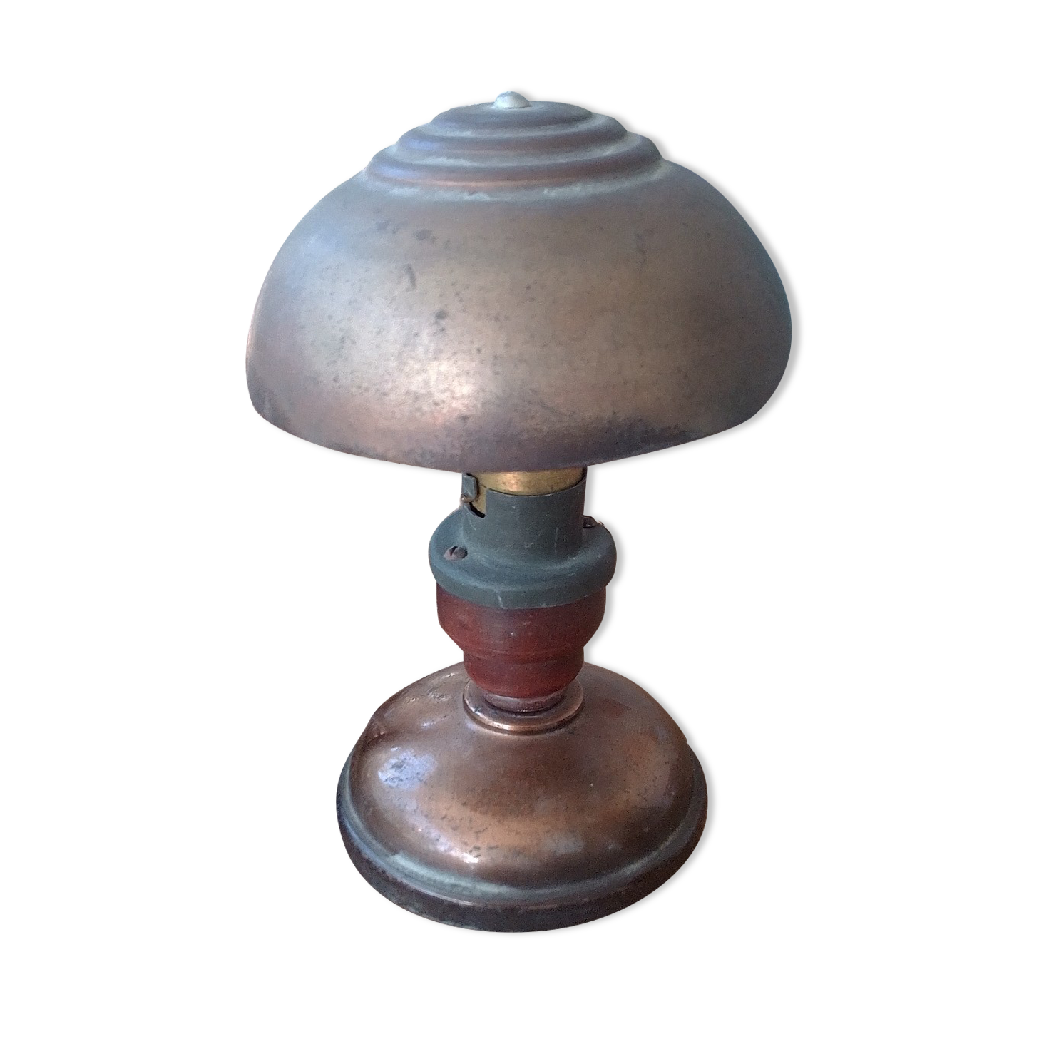 Bedside lamp copper and wood