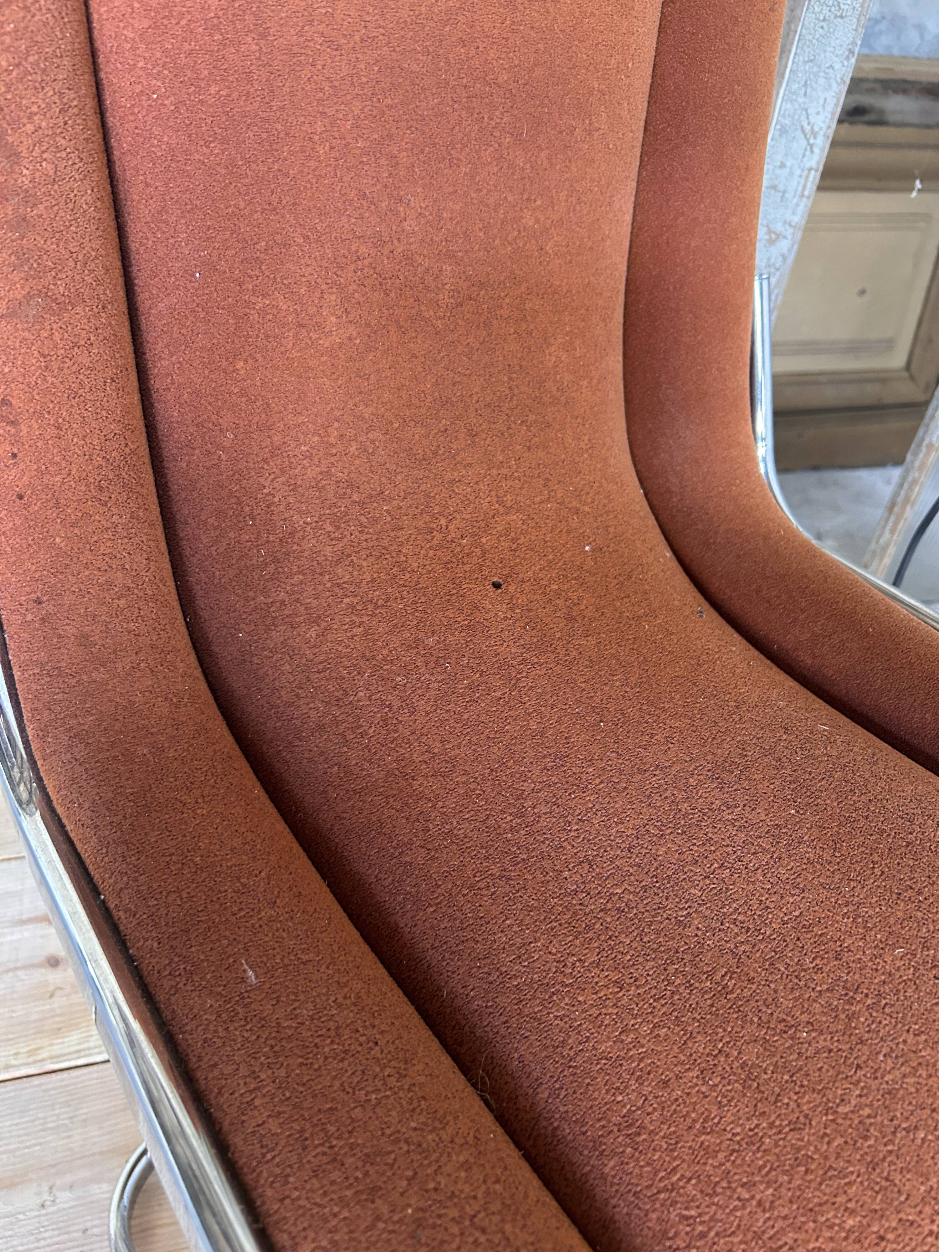 Série de 4 chaises vintage pied chromé
