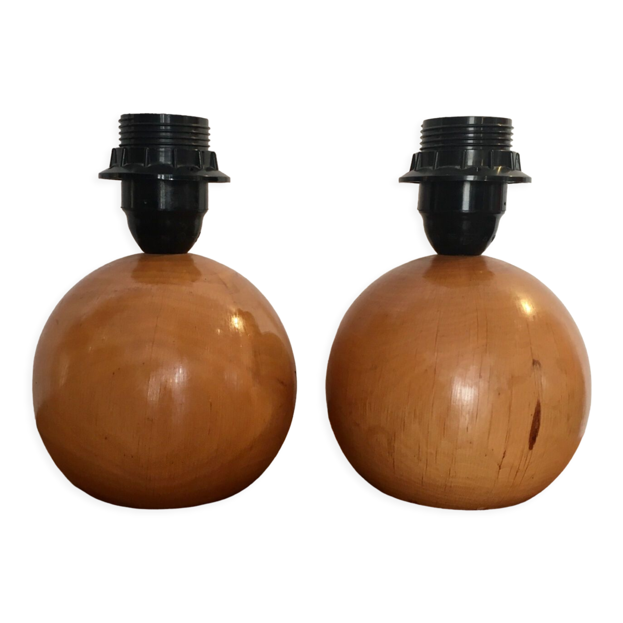 Solid wood ball lamp legs, 1980s