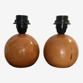 Solid wood ball lamp legs, 1980s