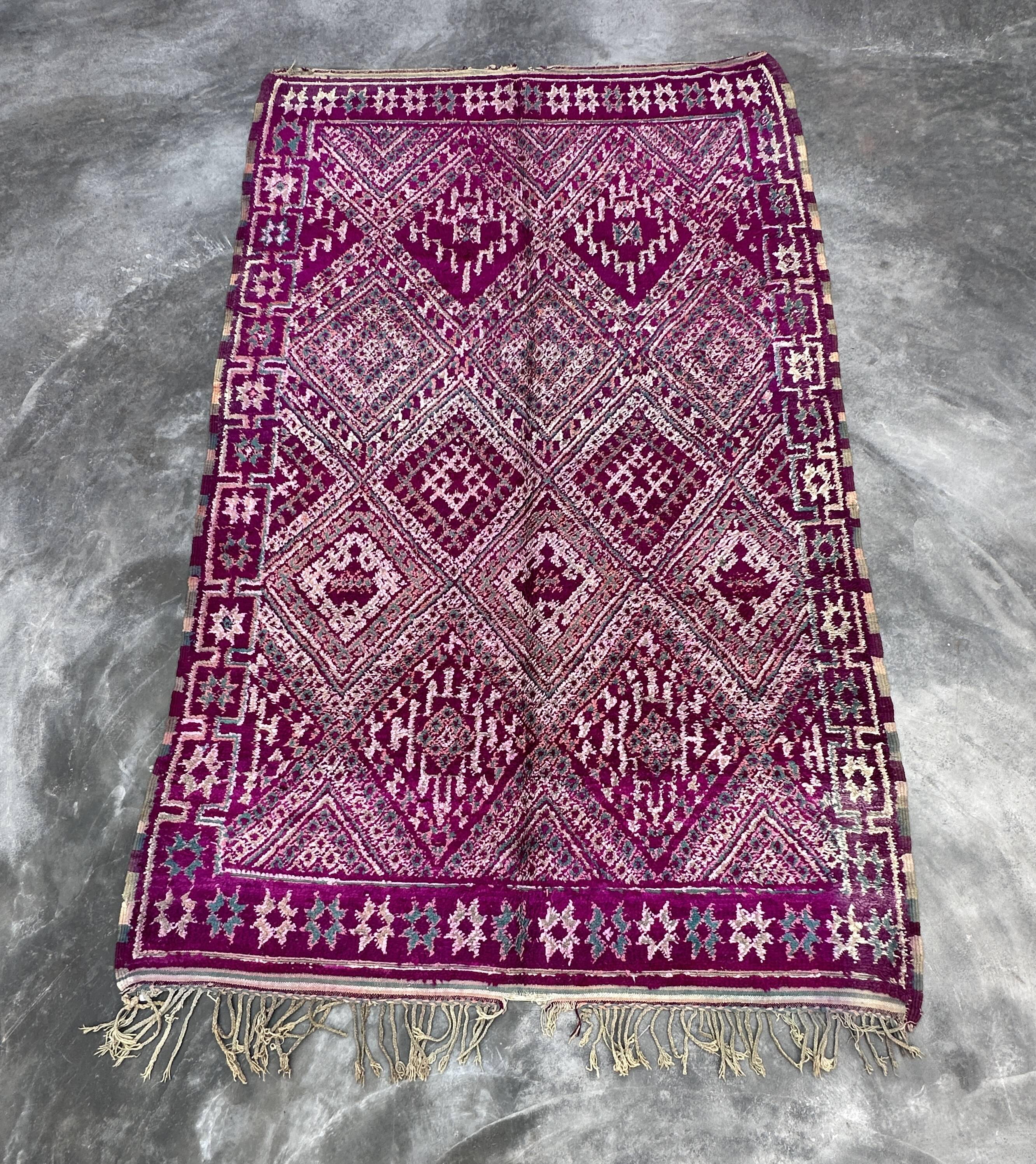 Tapis Violet Beni M'Guild - 193 x 310 cm